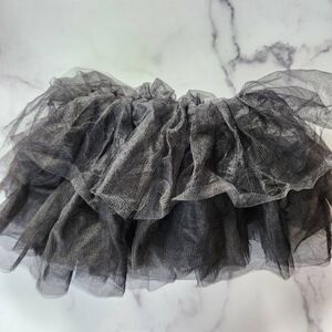 Little girls youth extra small  small black tulle ballerina tutu mini skirt XS-S